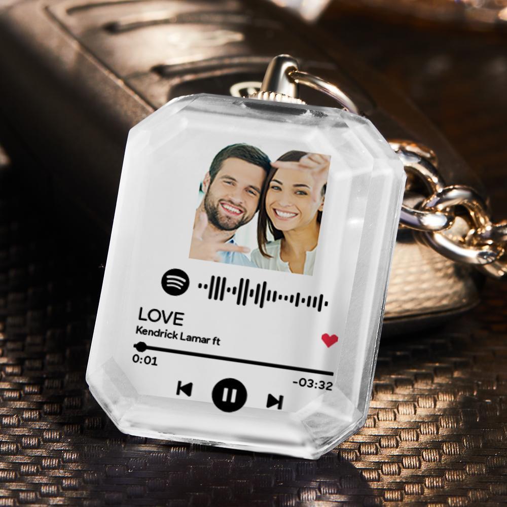 custom scannable spotify crystal keychain with pictures