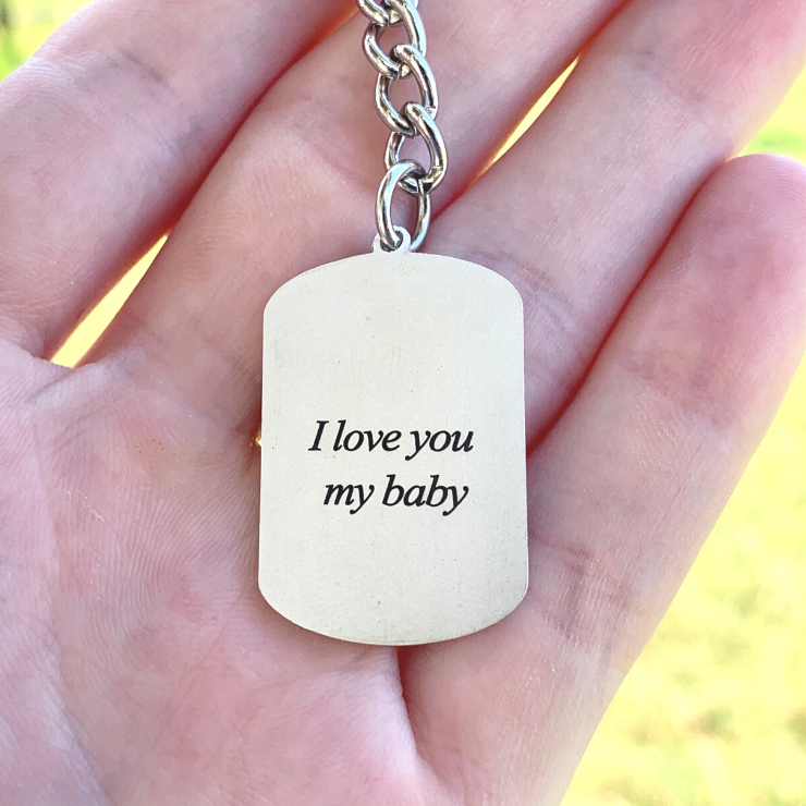 photo engravable stainless steel keychain handmade