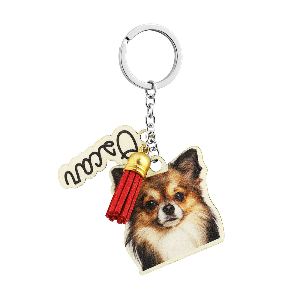 personalized pet photo wooden lifelike keychain dog and cat