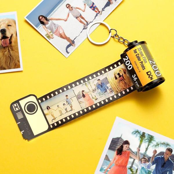 personalized film roll photo keychain family memory gifts