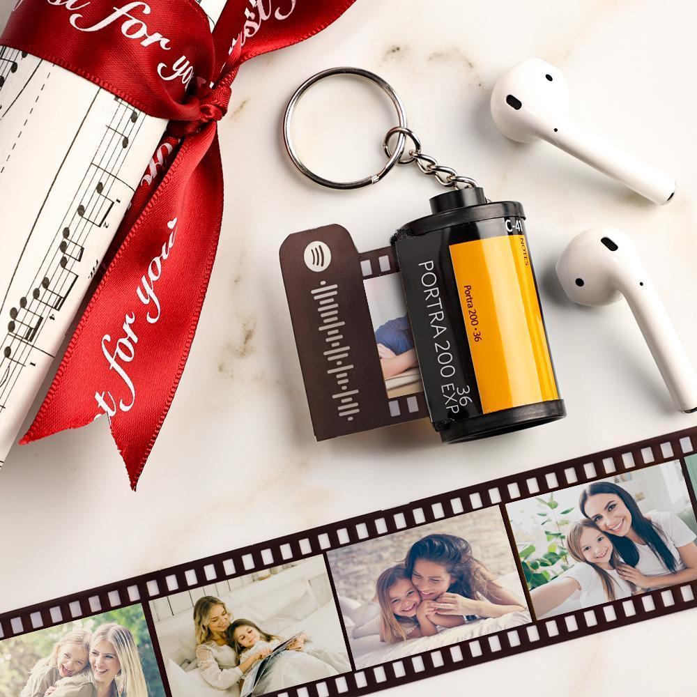 personalized spotify film roll keychain gift