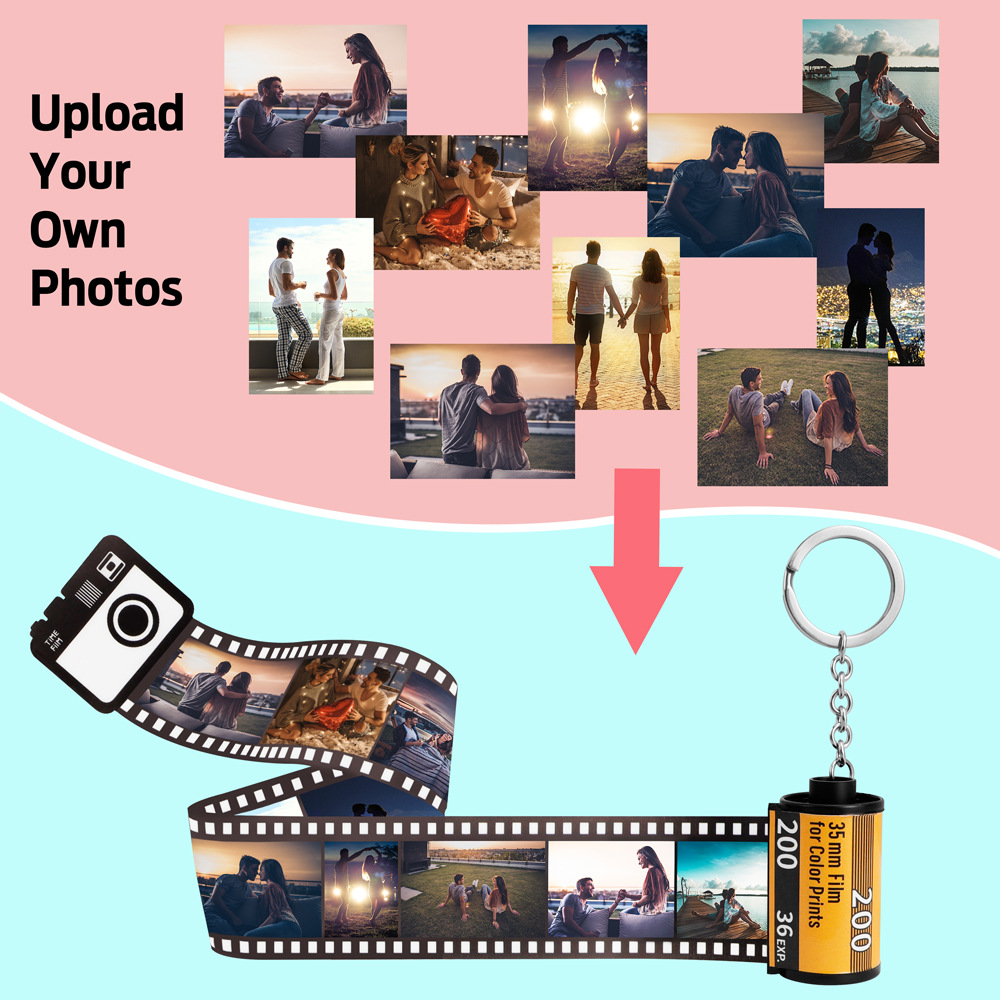 customized colorful camera roll keychain romantic gifts