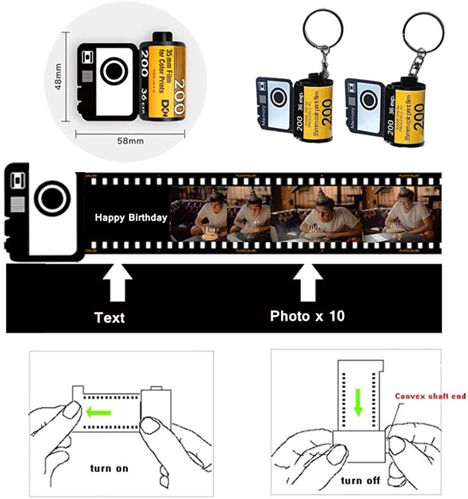 Handmade personalized film roll keychain diy gift