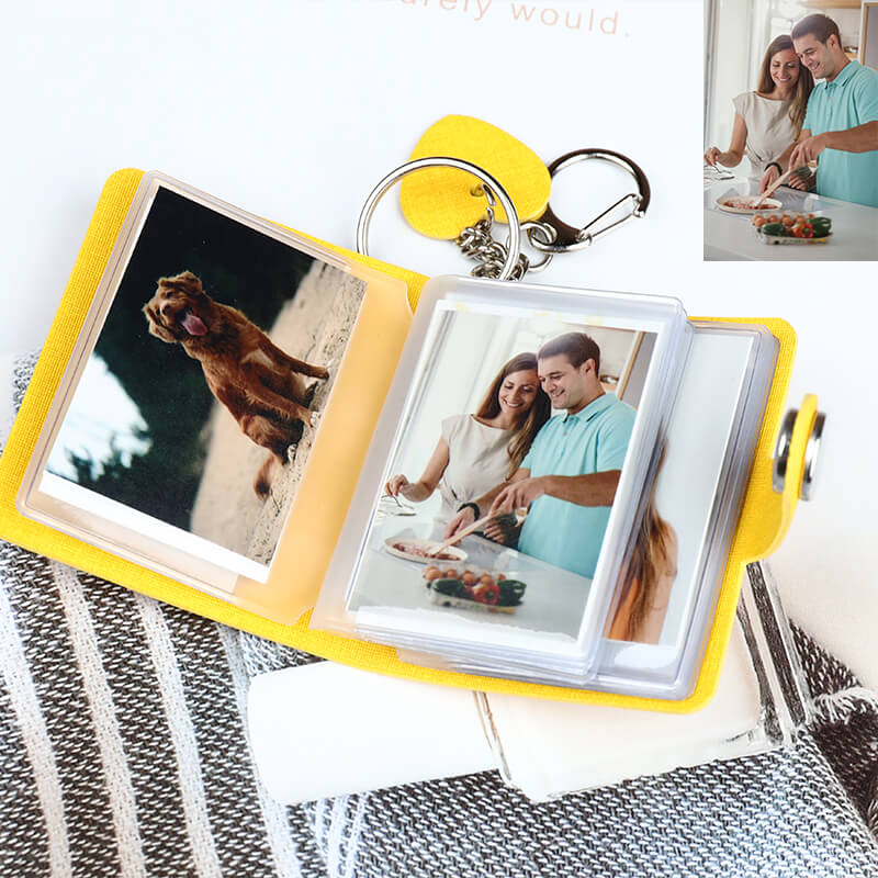 tiny photo album keychain