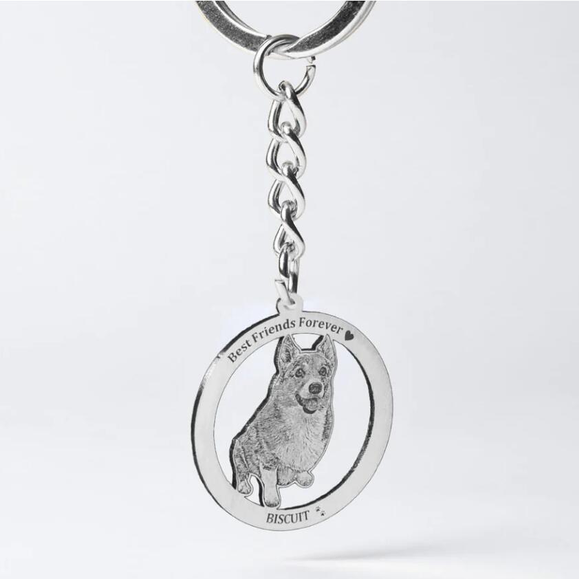 handmade dog keychain Silver 925