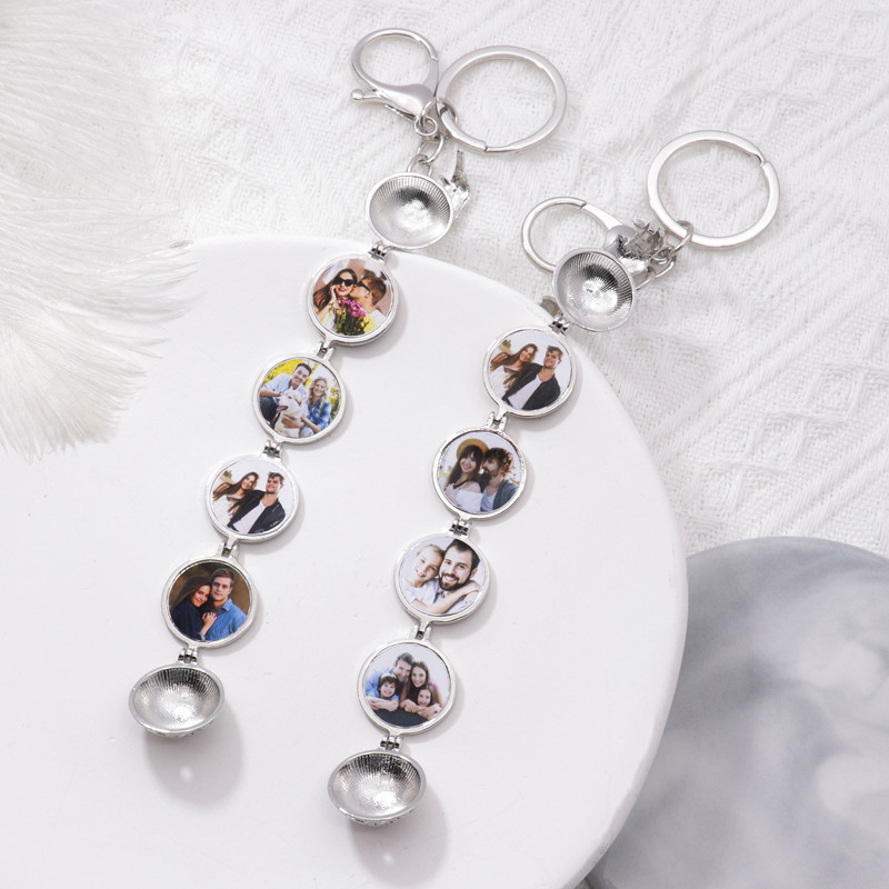 4 photo locket keychain